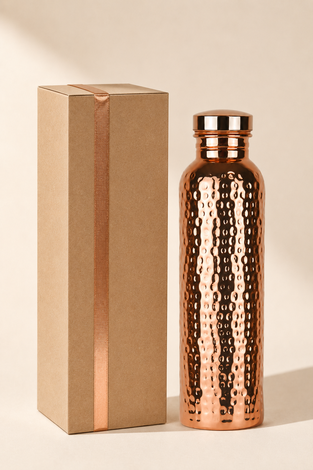 Copper Ritual bottle with kraft gift packaging